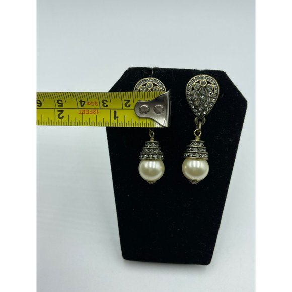 Retired HEIDI DAUS Deco Style Faux Pearl & Crystal - Picture 3 of 5